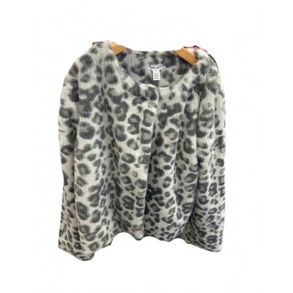 NEW SPLENDID girl's fur jacket in leopard